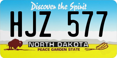 ND license plate HJZ577