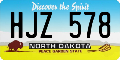 ND license plate HJZ578