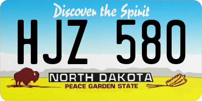 ND license plate HJZ580