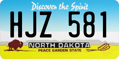 ND license plate HJZ581