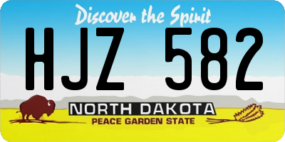 ND license plate HJZ582