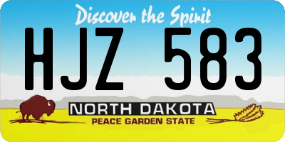 ND license plate HJZ583