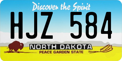 ND license plate HJZ584