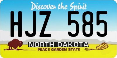 ND license plate HJZ585