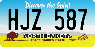 ND license plate HJZ587