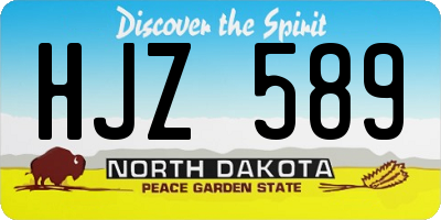 ND license plate HJZ589