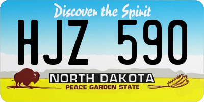 ND license plate HJZ590