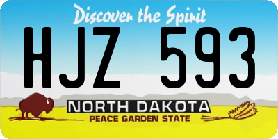 ND license plate HJZ593