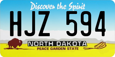 ND license plate HJZ594