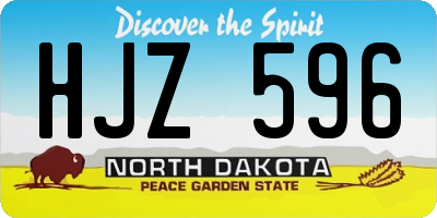 ND license plate HJZ596