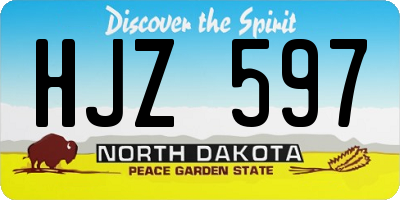 ND license plate HJZ597