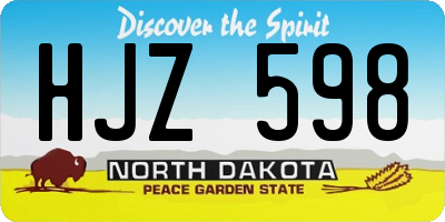 ND license plate HJZ598