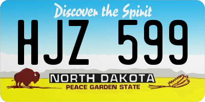 ND license plate HJZ599