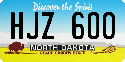 ND license plate HJZ600