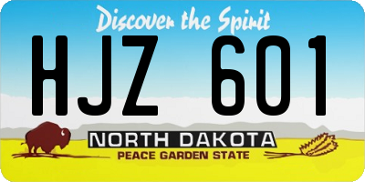 ND license plate HJZ601