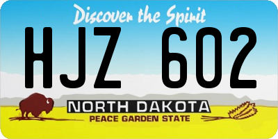 ND license plate HJZ602