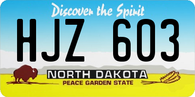 ND license plate HJZ603