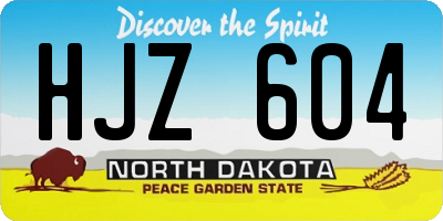 ND license plate HJZ604