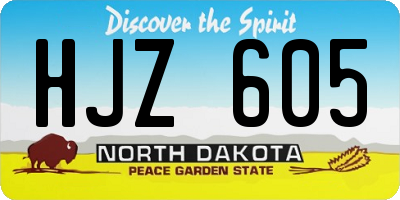 ND license plate HJZ605