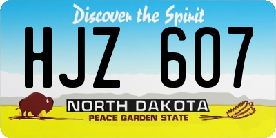 ND license plate HJZ607