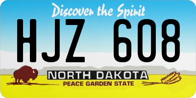 ND license plate HJZ608