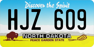 ND license plate HJZ609