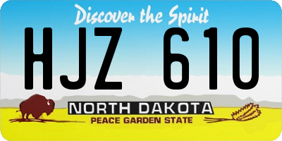 ND license plate HJZ610