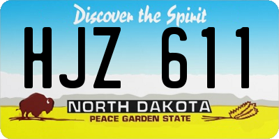 ND license plate HJZ611