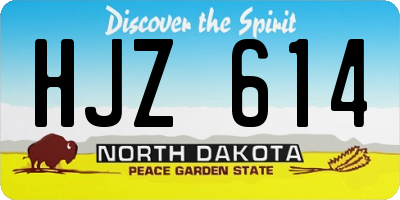 ND license plate HJZ614