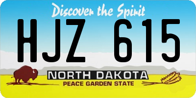 ND license plate HJZ615