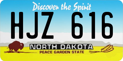 ND license plate HJZ616