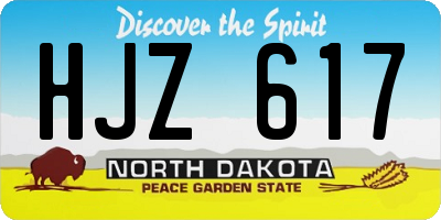 ND license plate HJZ617