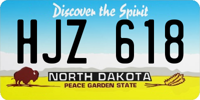 ND license plate HJZ618