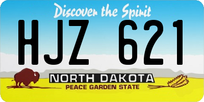 ND license plate HJZ621