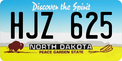 ND license plate HJZ625