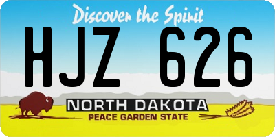 ND license plate HJZ626