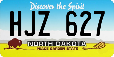 ND license plate HJZ627