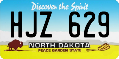 ND license plate HJZ629