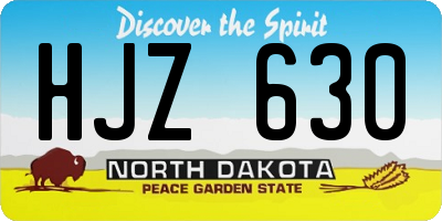 ND license plate HJZ630