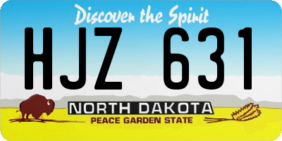 ND license plate HJZ631