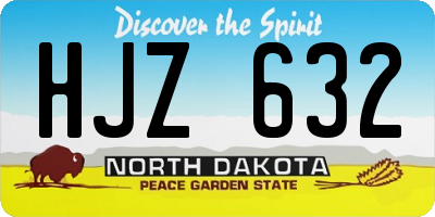 ND license plate HJZ632