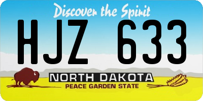 ND license plate HJZ633