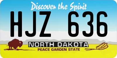 ND license plate HJZ636