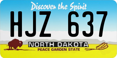 ND license plate HJZ637