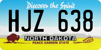 ND license plate HJZ638