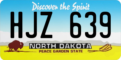 ND license plate HJZ639