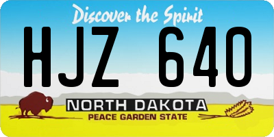 ND license plate HJZ640