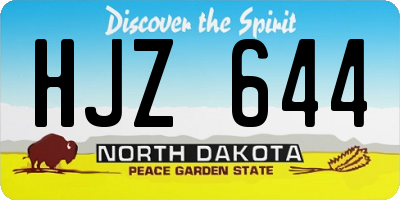 ND license plate HJZ644