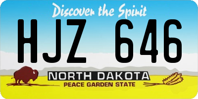 ND license plate HJZ646