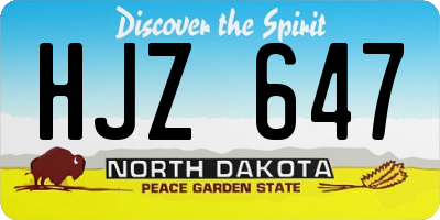 ND license plate HJZ647